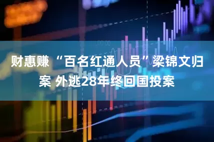 财惠赚 “百名红通人员”梁锦文归案 外逃28年终回国投案