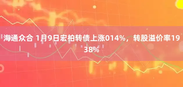 海通众合 1月9日宏柏转债上涨014%，转股溢价率1938%